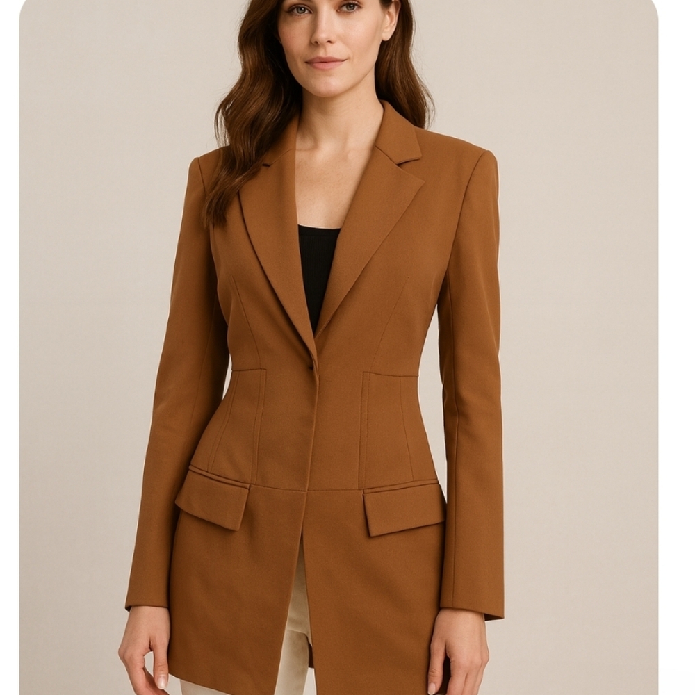 7 For All Mankind | Cognac Brown Corset Blazer NWOT